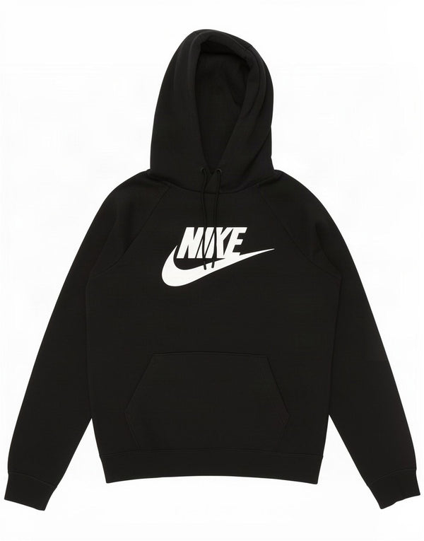 Nike Mens Graphic Hoodie Jumper XS Algodão Preto