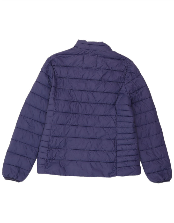 CREW CLOTHING Jaqueta acolchoada feminina Reino Unido 14 grande azul marinho nylon