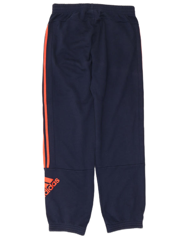 Adidas masculino gráfico calças de treino joggers médio azul marinho algodão