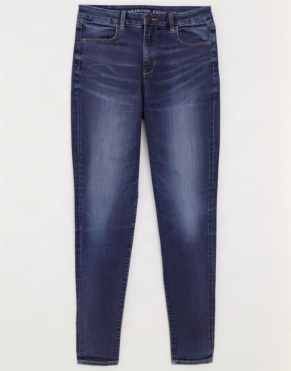 American Eagle Womens Skinny Jeans UK 14 Grande W30 L30 Azul Algodão
