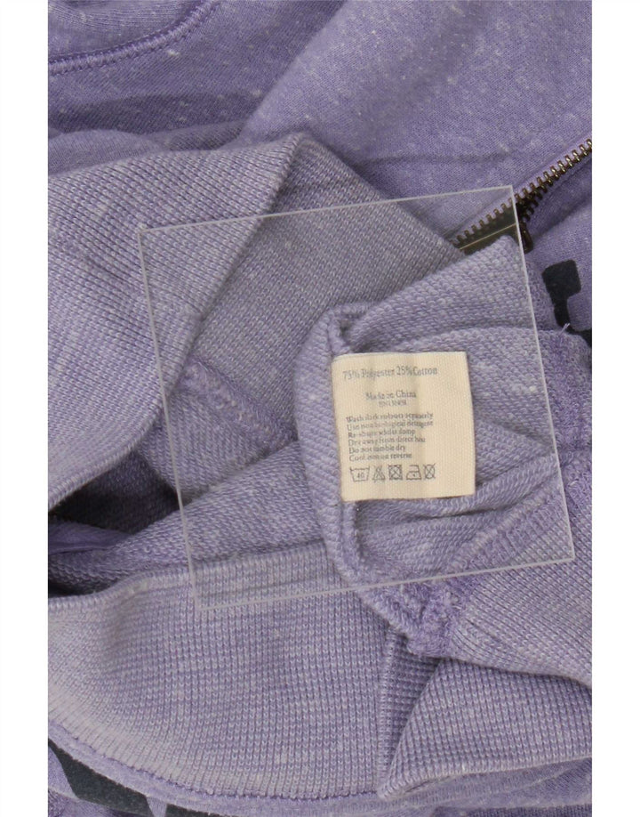 Suéter masculino com capuz e zíper gráfico Jack Wills poliéster manchado roxo médio
