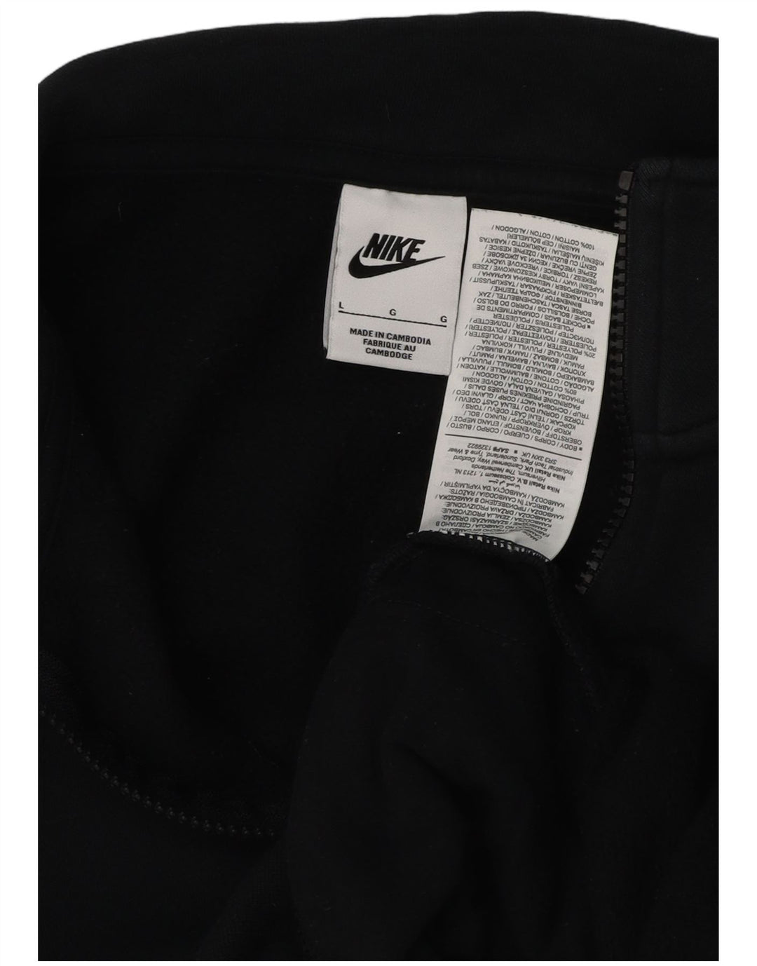 Moletom masculino NIKE com zíper e gola alta de algodão preto