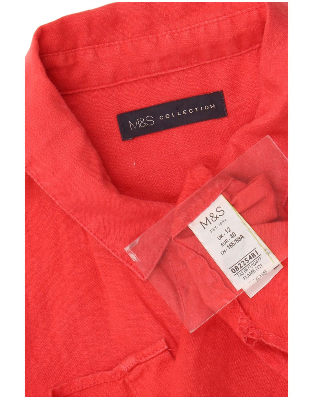 Camisa feminina sem mangas MARKS & SPENCER UK 12 linho rosa médio