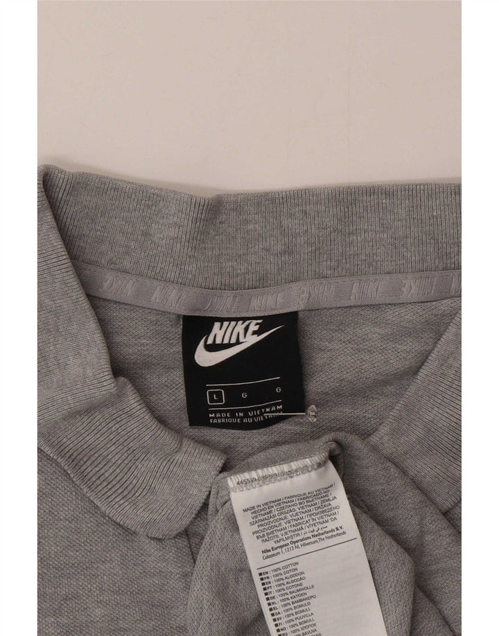 Camisa polo masculina Nike grande algodão manchado cinza