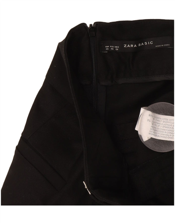Saia feminina Zara A-Line XS W24 algodão preto