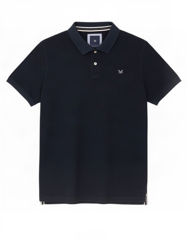 Camisa polo masculina XL da Crew Clothing algodão azul marinho