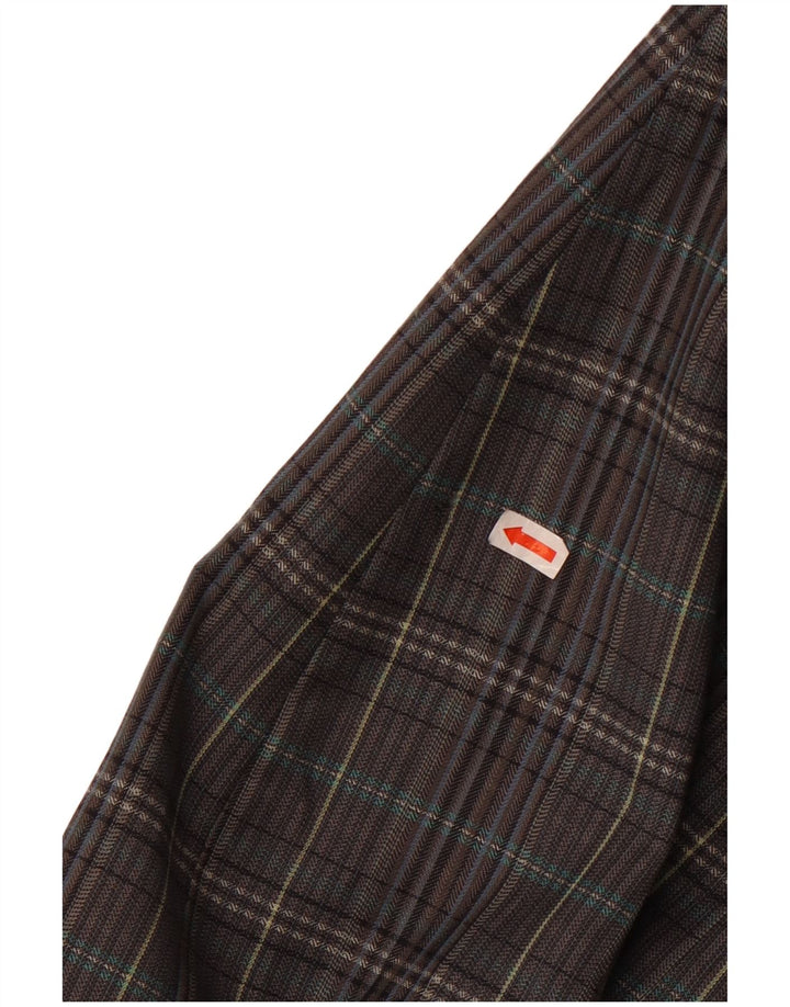 Jaqueta blazer masculina de 2 botões Gianluca Lorenzi IT 56 3XL cinza xadrez lã