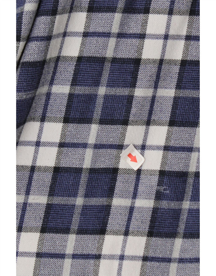 Camisa masculina de flanela Massimo Dutti XL azul marinho xadrez