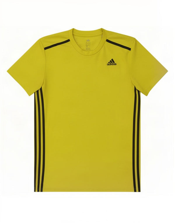 Adidas Mens Climacool Camiseta Top Médio Poliéster Amarelo