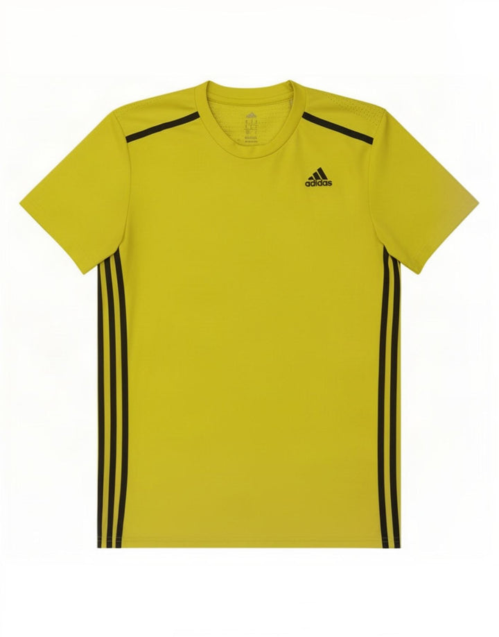 Adidas Mens Climacool Camiseta Top Médio Poliéster Amarelo