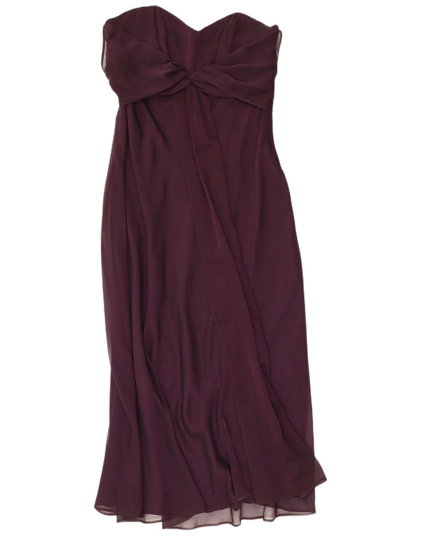 DEBUT Vestido feminino maxi sem alças UK 18 XL roxo poliéster