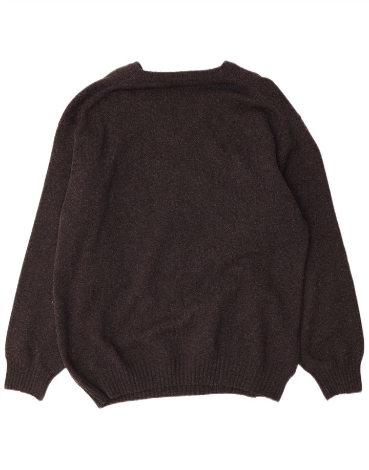 Suéter masculino Burlington com decote em V IT 52 XL lã cinza