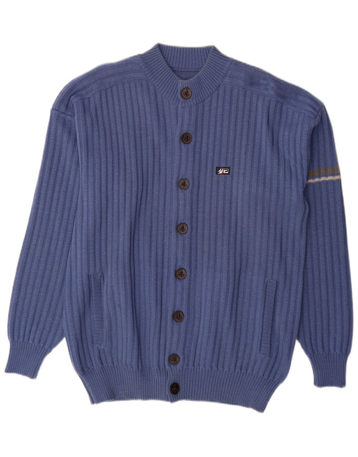 Suéter Cardigan Masculino Vintage Grande Azul