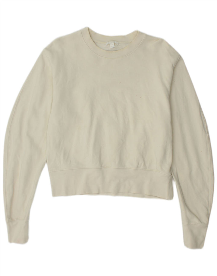 Cos Womens Oversized Sweatshirt Jumper UK 10 Pequeno Algodão Off White
