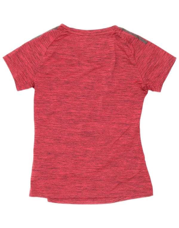 Adidas Womens Climalite T-Shirt Top UK 8/10 Pequeno Borgonha Salpicado
