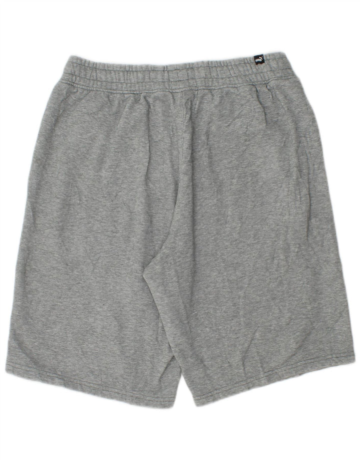 Shorts esportivos masculinos PUMA de algodão manchado cinza médio