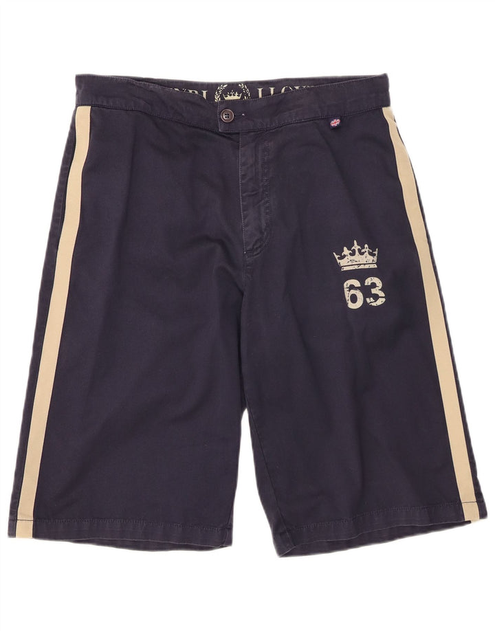 Bermuda masculina HENRI LLOYD IT 46 pequena W32 azul marinho colorblock