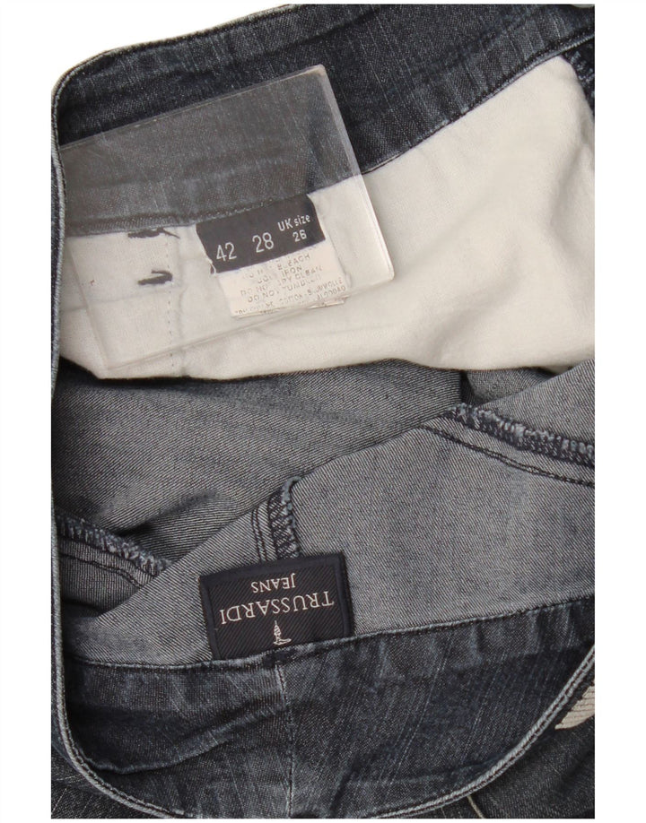 Trussardi Jeans feminino gráfico slim W26 L31 azul marinho