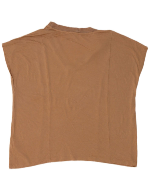 Blusa feminina sem mangas Marks & Spencer Reino Unido 18 XL bege viscose