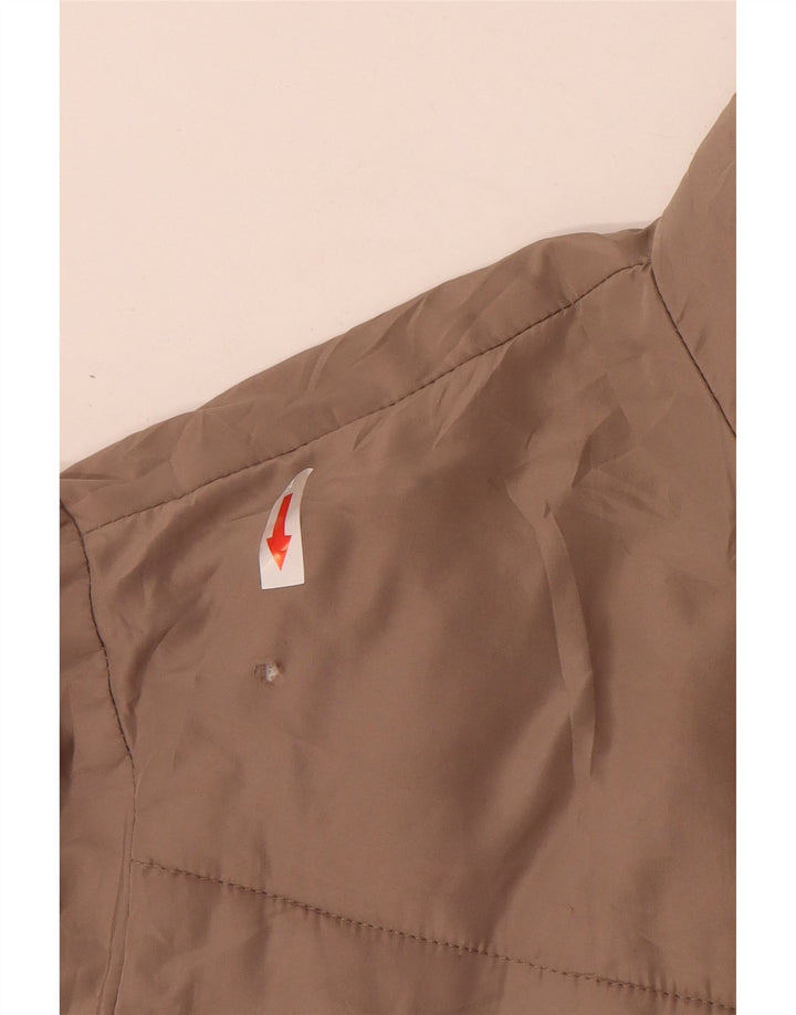 Jaqueta acolchoada com capuz e capuz feminino Zara UK 20 2XL poliéster bege