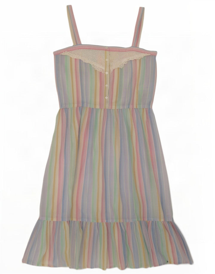 Vestido de verão feminino sem mangas Bellino UK 14 grande listrado multicolorido