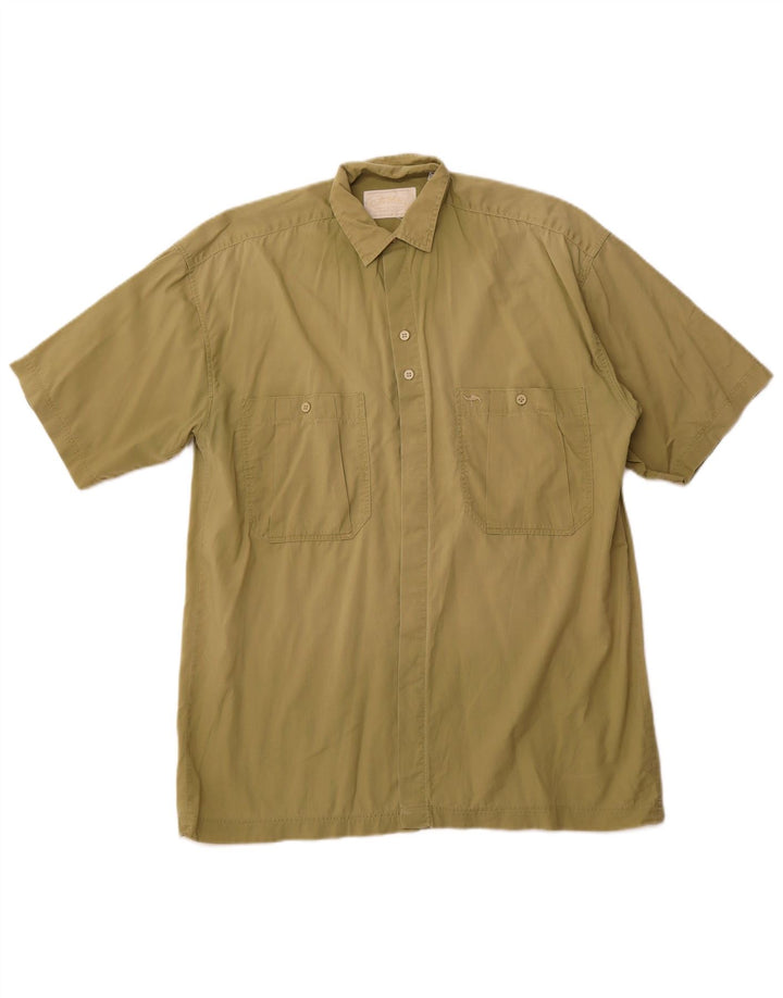 Camisa masculina de manga curta CAMEL ACTIVE pequena algodão cáqui