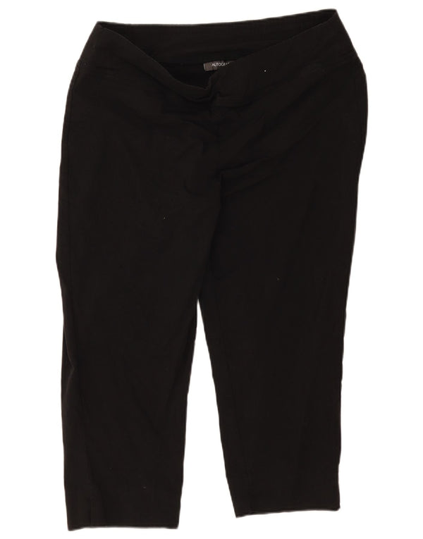 Calça feminina Marks & Spencer Autograph Capri Reino Unido 18 XL W36 L21 preta