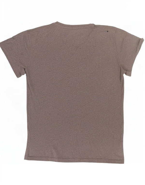Camiseta masculina Calvin Klein Jeans com estampa gráfica grande algodão manchado cinza