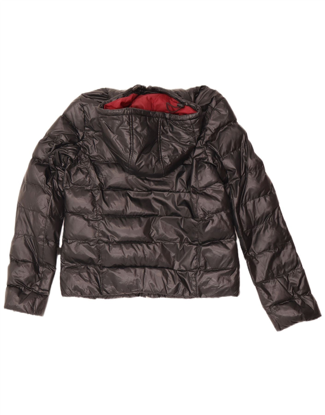 Jaqueta feminina acolchoada com capuz Converse UK 12 médio preto nylon
