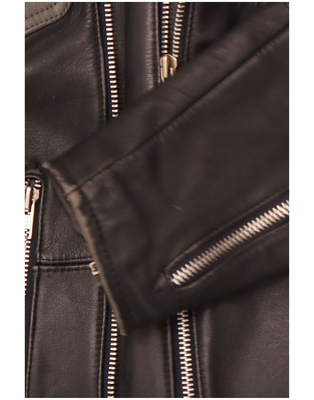 Jaqueta masculina de couro para motociclista MQP UK 46 3XL couro preto Colourblock