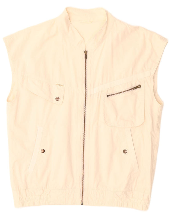 Explorer Mens Utility Gilet UK 38 Médio Off White Algodão