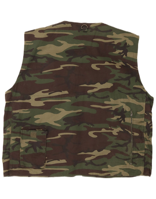 ESSE EMME Mens Utility Gilet UK 42 XL Khaki Camuflagem Poliéster