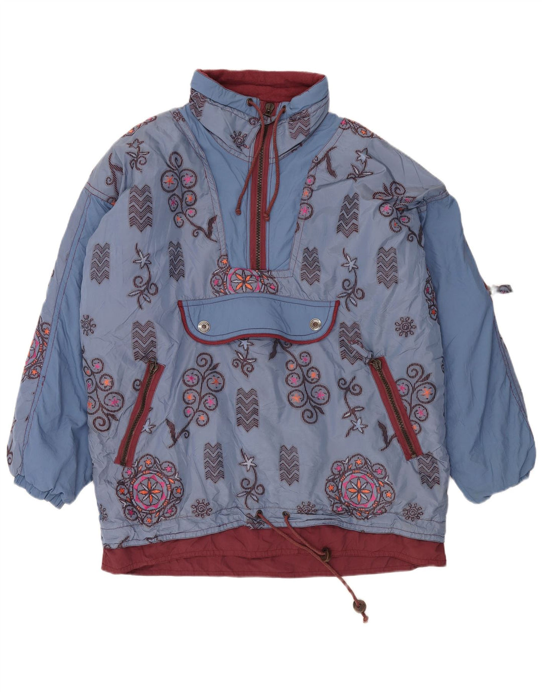 Jaqueta de esqui Canyon Mens Oversized Anorak UK 40 grande azul floral poliamida