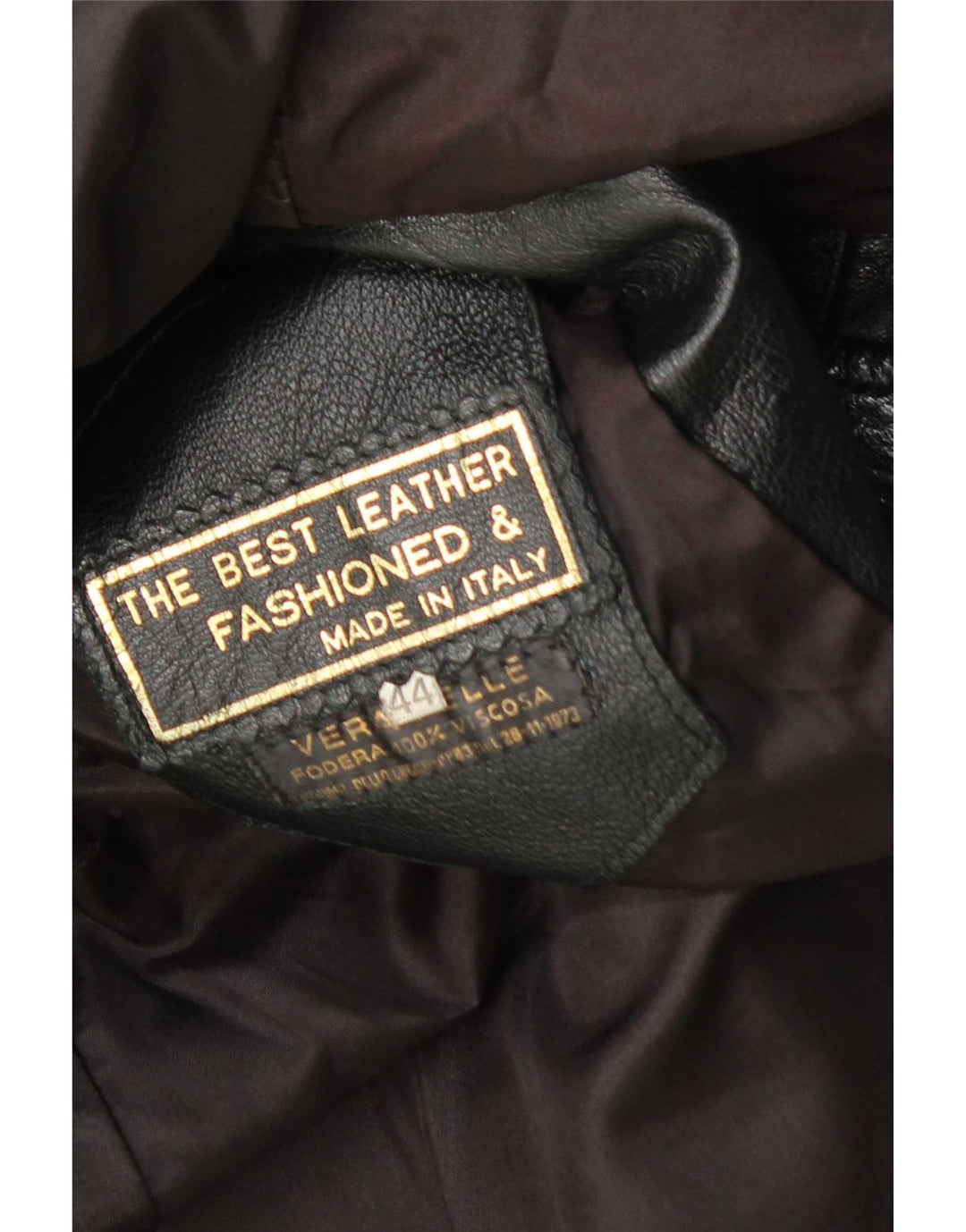 Jaqueta de couro feminina vintage IT 44 couro preto médio