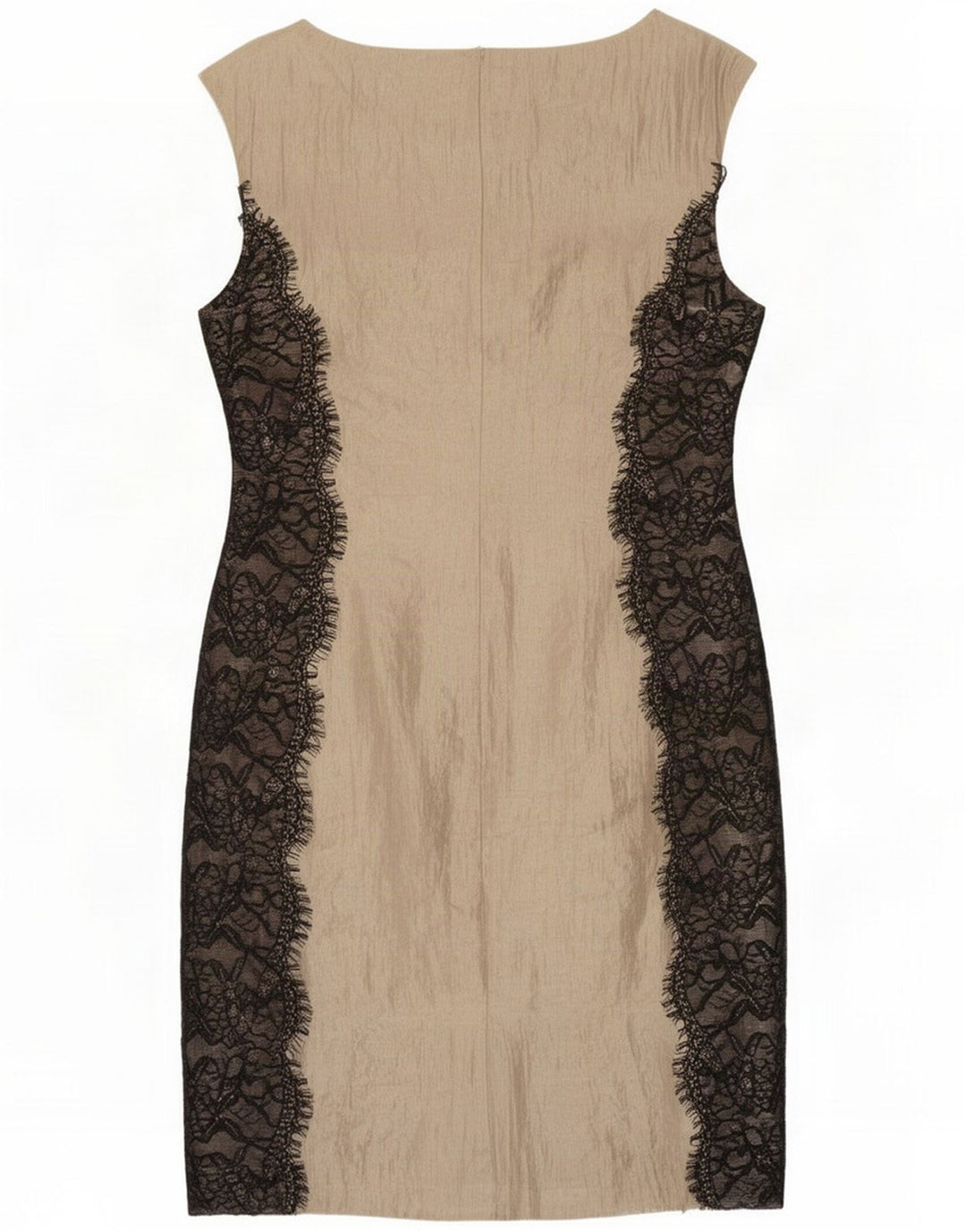 M&Co Vestido feminino sem mangas com bainha UK 12 Poliéster bege médio
