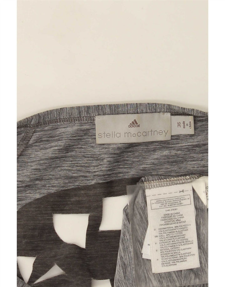 Adidas Womens Stella McCartney Graphic Tunic Top EU 36 Pequeno Cinza Poliéster