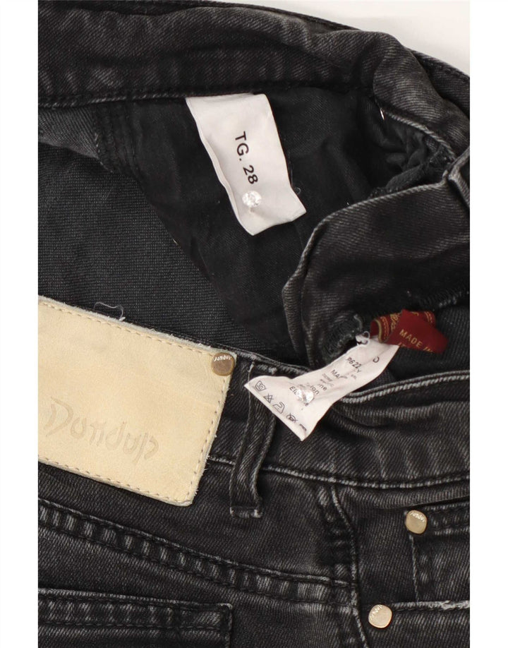 Dondup Jeans feminino slim fit desgastado W28 L31 algodão preto
