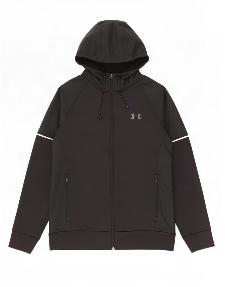 Suéter masculino Under Armour Graphic Zip com capuz médio preto poliéster