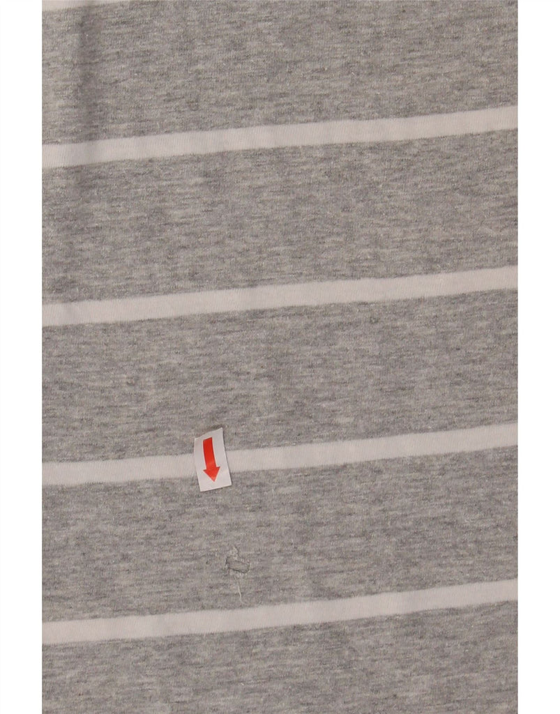 BANANA REPUBLIC Mens T-Shirt Top Large Grey Striped Cotton Vintage Banana Republic and Second-Hand Banana Republic from Messina Hembry 