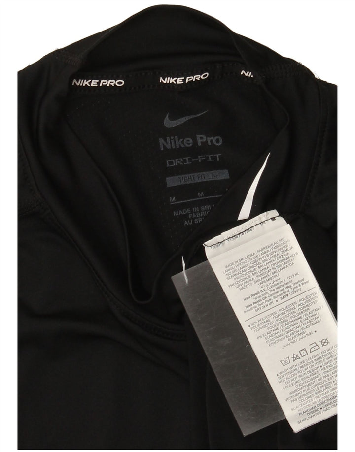Top gráfico Nike masculino Dri Fit manga comprida poliéster preto médio