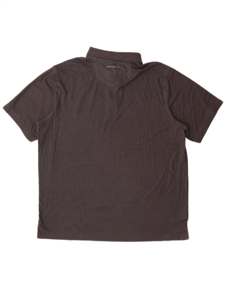Camisa polo masculina EDDIE BAUER grande algodão cinza