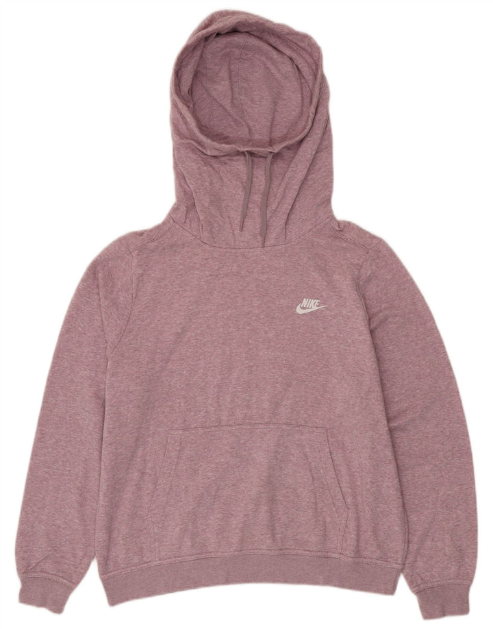 NIKE Womens Oversized Hoodie Jumper UK 16 Grande Algodão Rosa