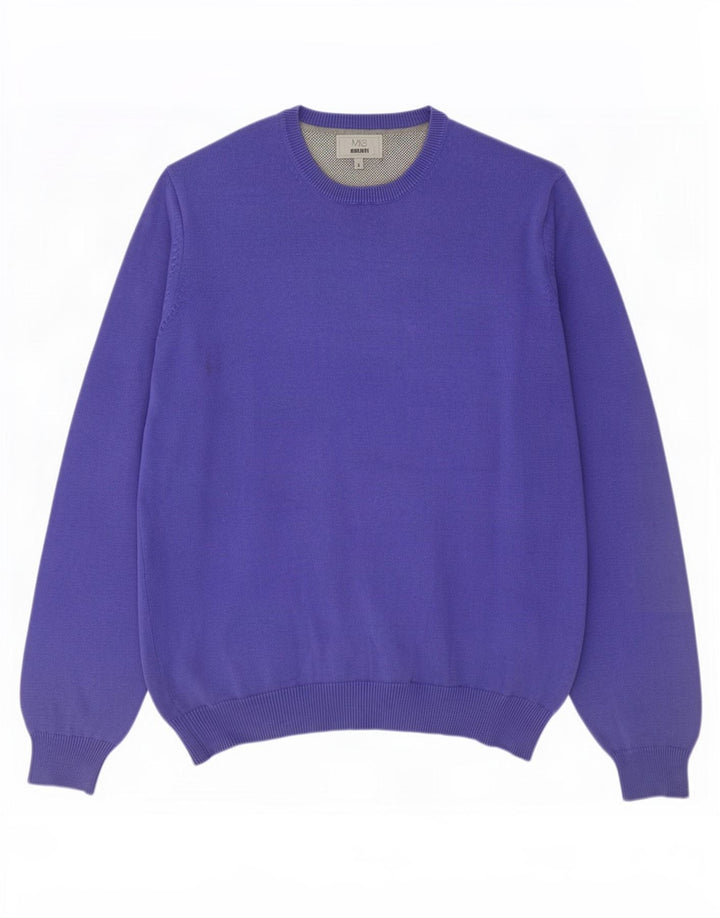 Suéter masculino Marks & Spencer com ajuste regular e gola redonda, grande roxo