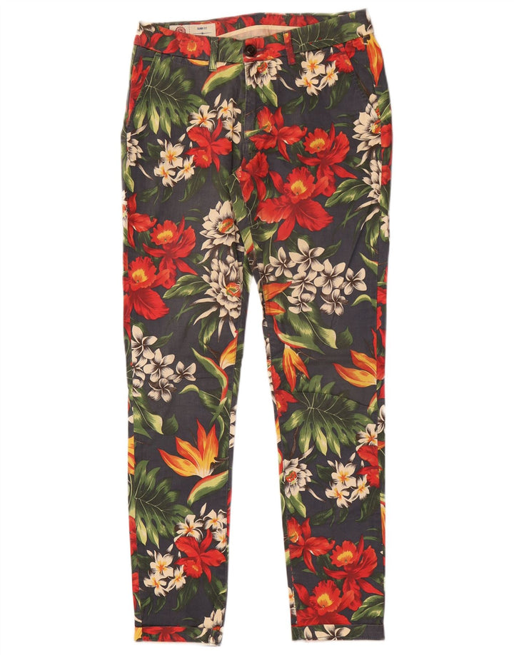 Calça feminina Franklin Marshall Daisy Chino W25 L30 multicolorida floral