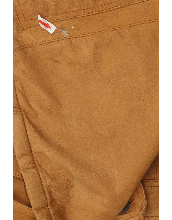 Jaqueta de couro masculina vintage IT 54 2XL bege