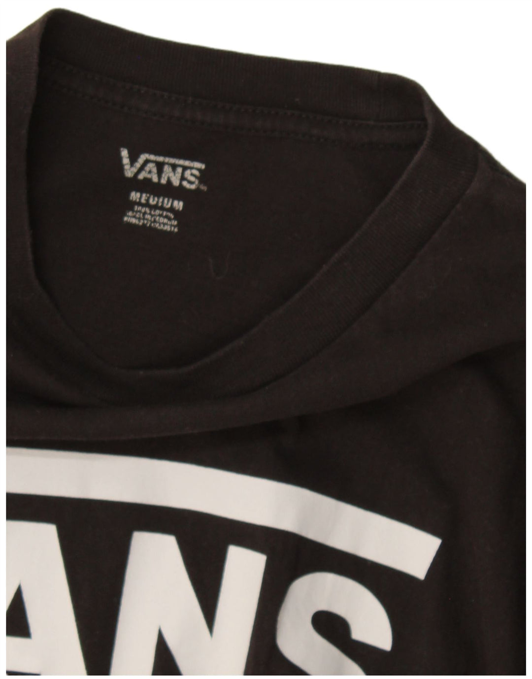 Vans Mens Graphic Top Manga Longa Médio Algodão Preto