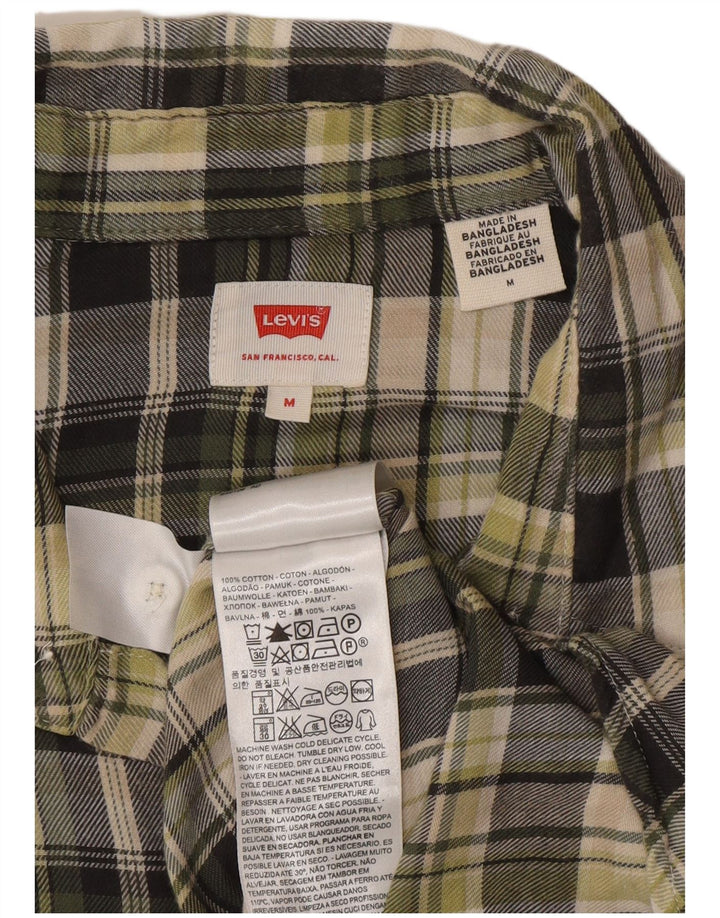 Camisa masculina Levi's manga curta regular fit algodão xadrez verde médio