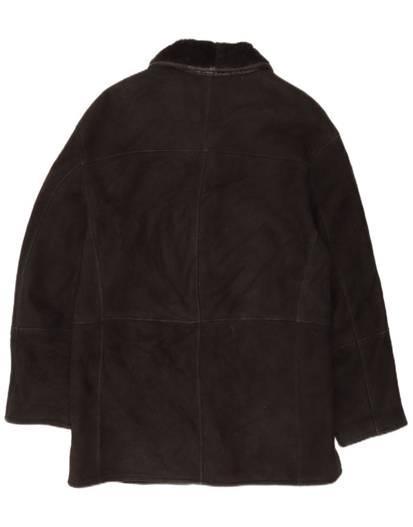 Jaqueta masculina de shearling da Gimo UK 40 grande preta