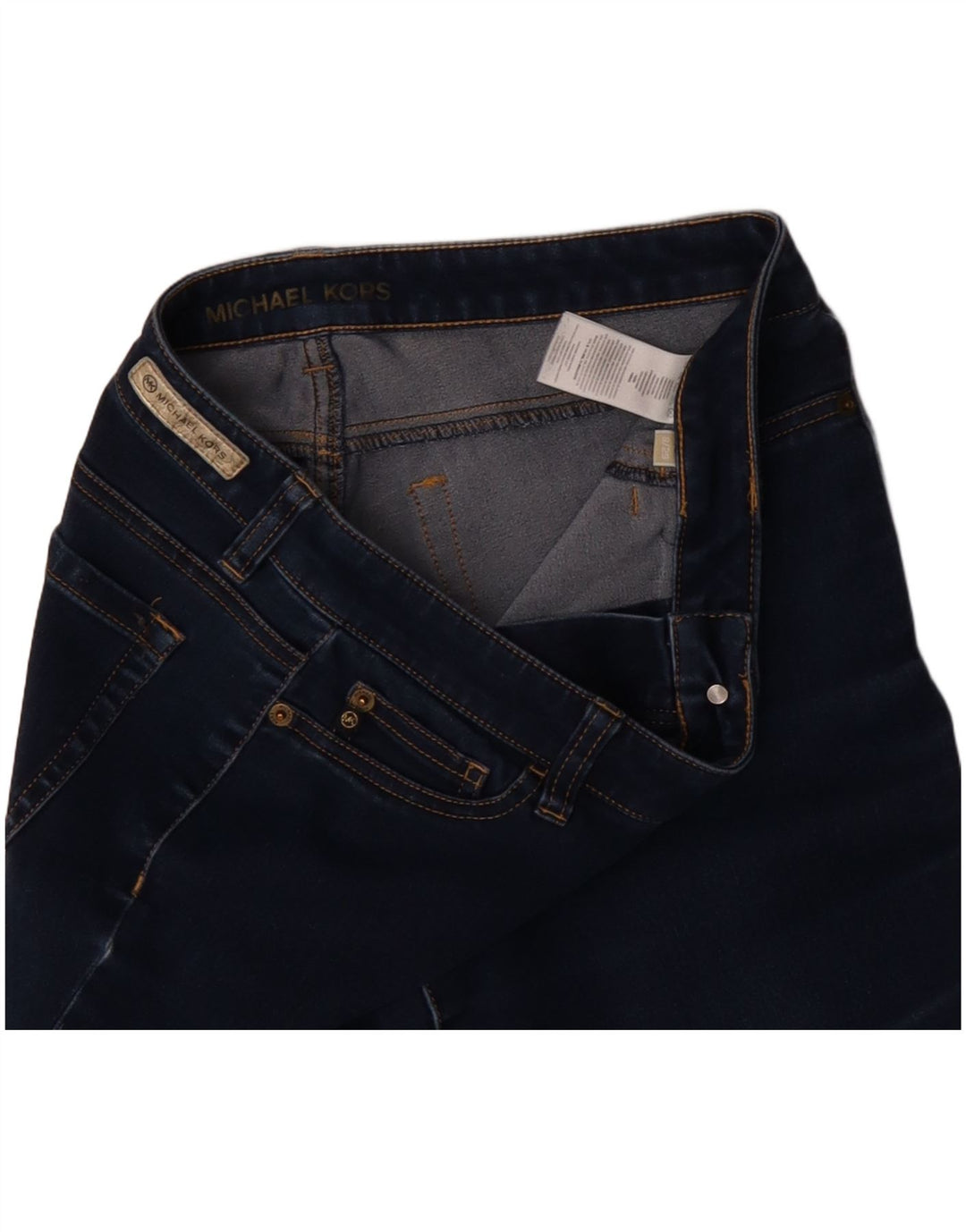 Jeans skinny feminino MICHAEL KORS EUA 8 médio W29 L29 algodão azul marinho