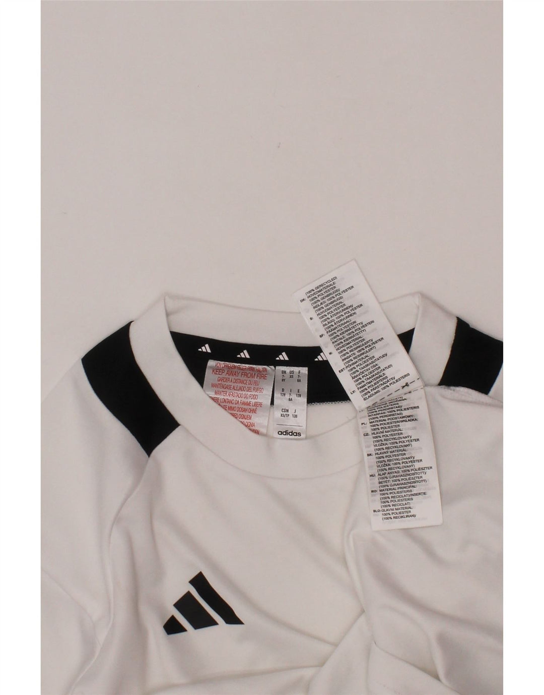 Camiseta Adidas Menino Aeroready Top 7-8 Anos Branco Colourblock Poliéster